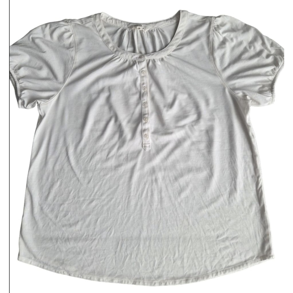 Women's Lucky Brand White Short Sleeve Tee L